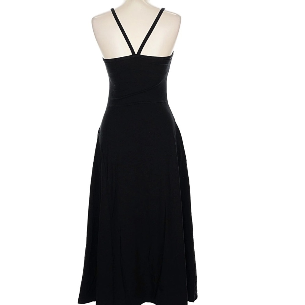 Pact Black Shelf Bra Fit & Flare Organic Stretch Midi Dress Small - Picture 4 of 11